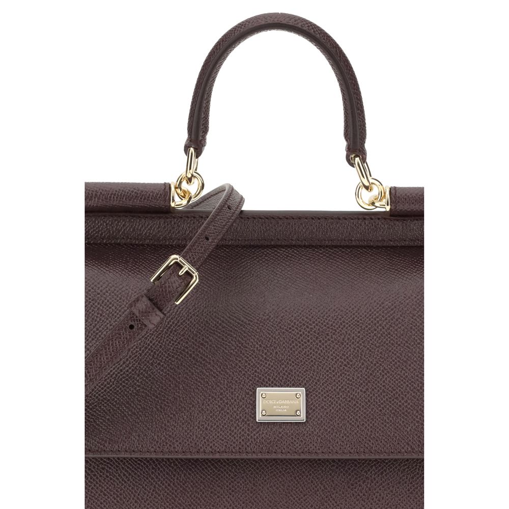 Dolce & Gabbana Brown Calf Leather Bos Taurus Handbag Curated Luxury Accessories by Orvyn