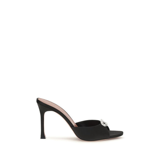 Amina Muaddi Black Camelia Mule Sandals schwarz