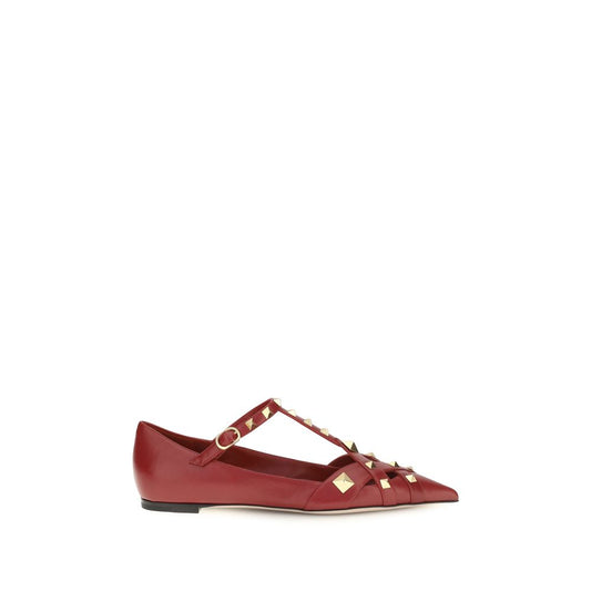 Valentino Garavani Multicolor Studdy Ballerinas In Kidskin Mini Flats