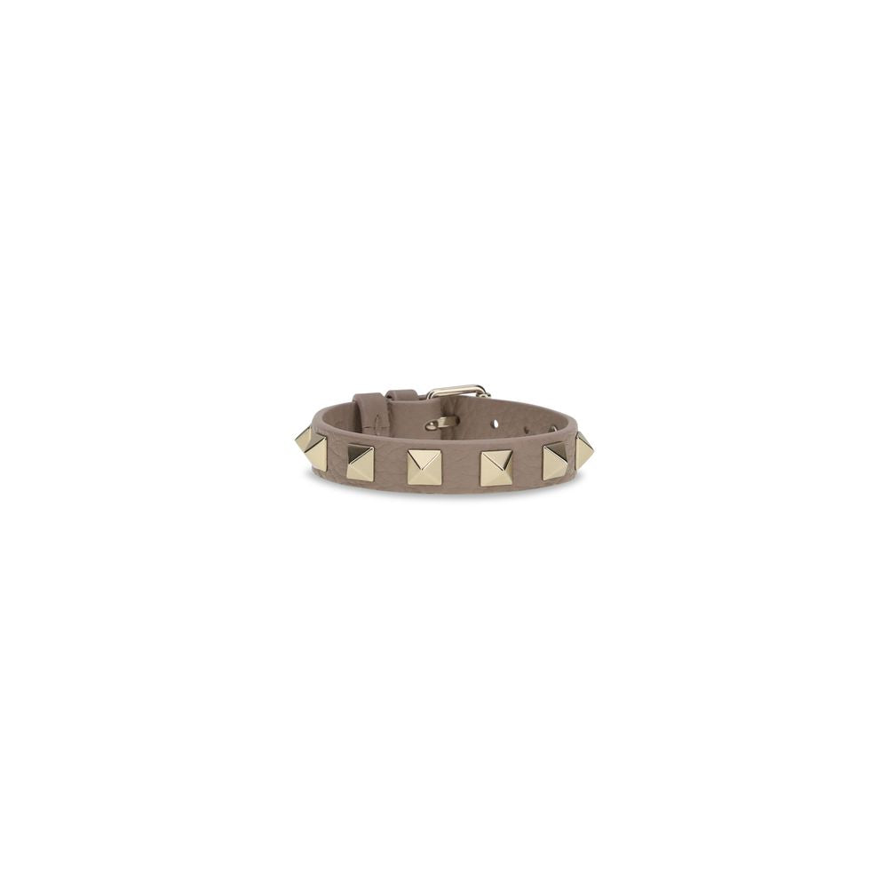 Valentino Garavani Gray Calf Leather Bos Taurus Bracelet grau
