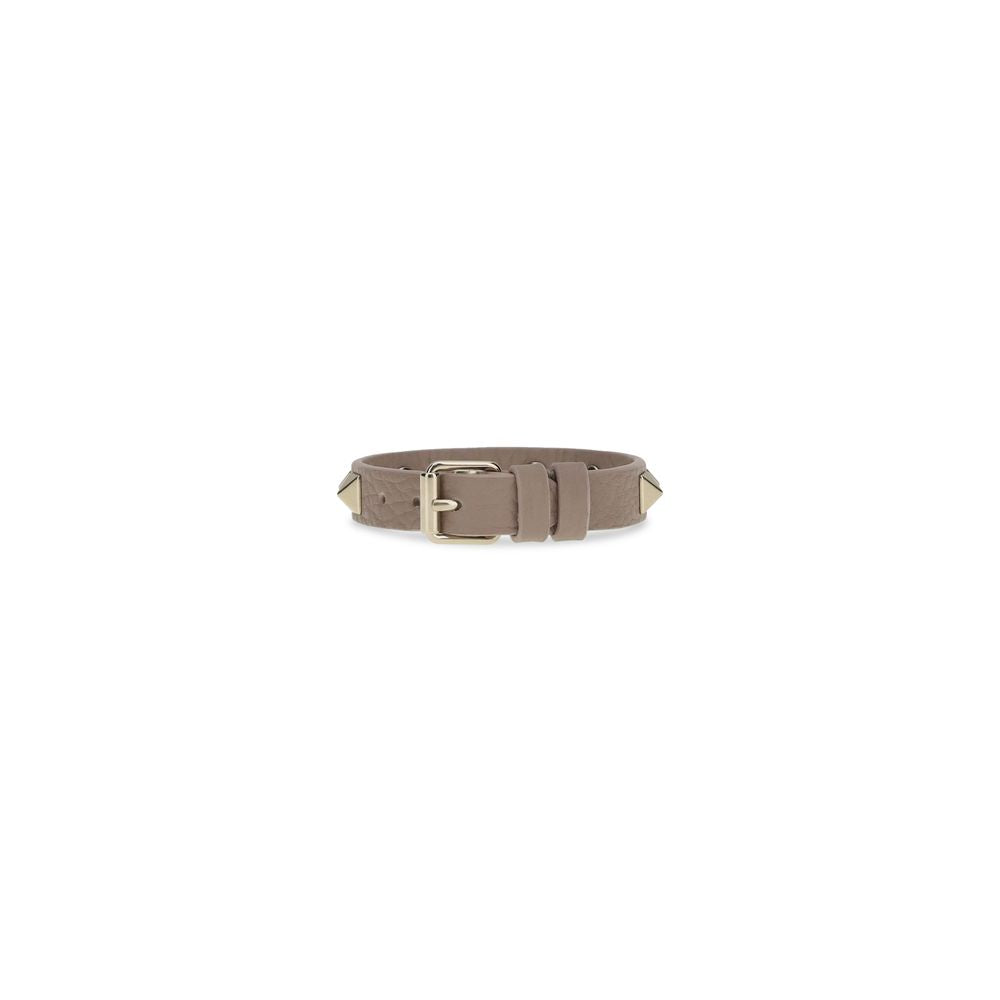 Valentino Garavani Gray Calf Leather Bos Taurus Bracelet grau