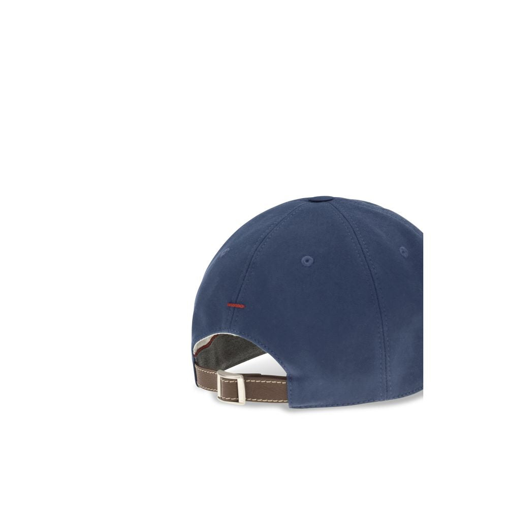 Brunello Cucinelli Blue Cotton Baseball Hat blau