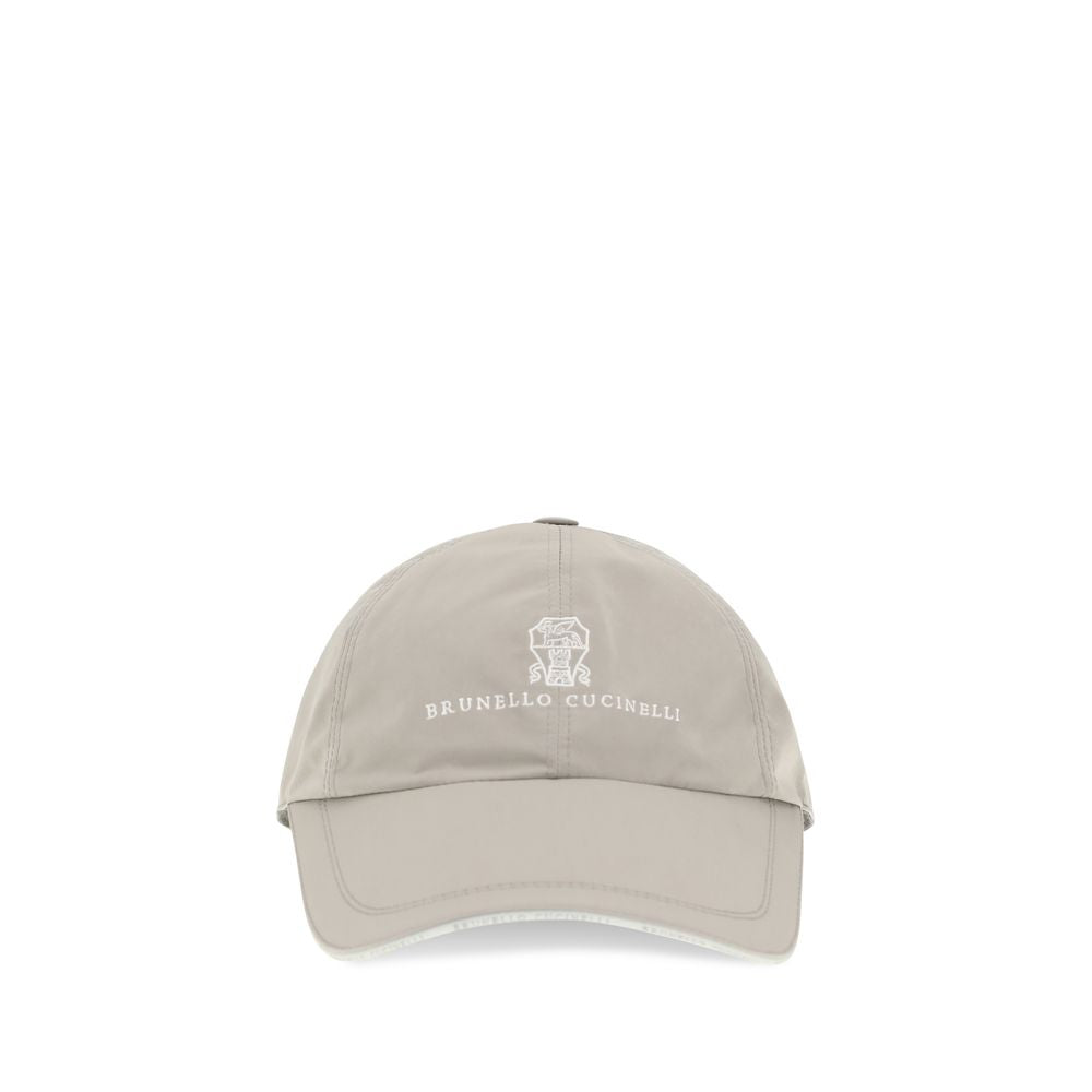 Brunello Cucinelli Beige Baseball Cap In Laminated Nylon Hat)