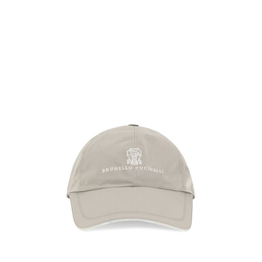 Brunello Cucinelli Beige Baseball Cap In Laminated Nylon Hat)