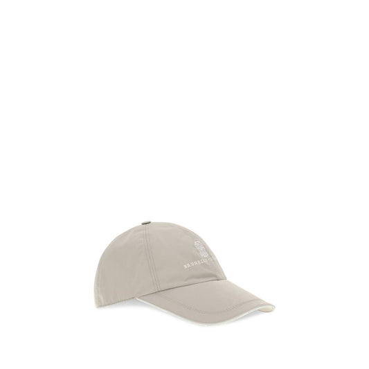 Brunello Cucinelli Beige Baseball Cap In Laminated Nylon Hat)
