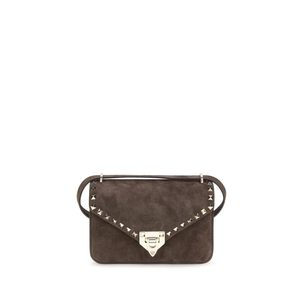 Valentino Garavani Brown Suede Leather Shoulder Bag braun
