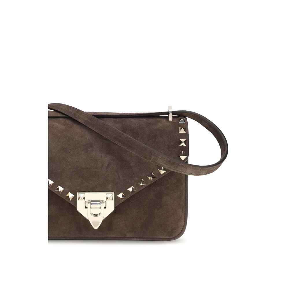 Valentino Garavani Brown Suede Leather Shoulder Bag braun