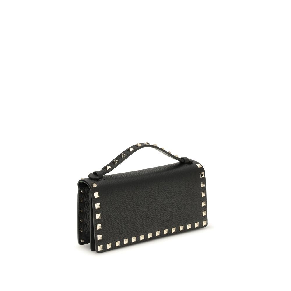 Valentino Garavani Black 'Rockstud' Wallet schwarz