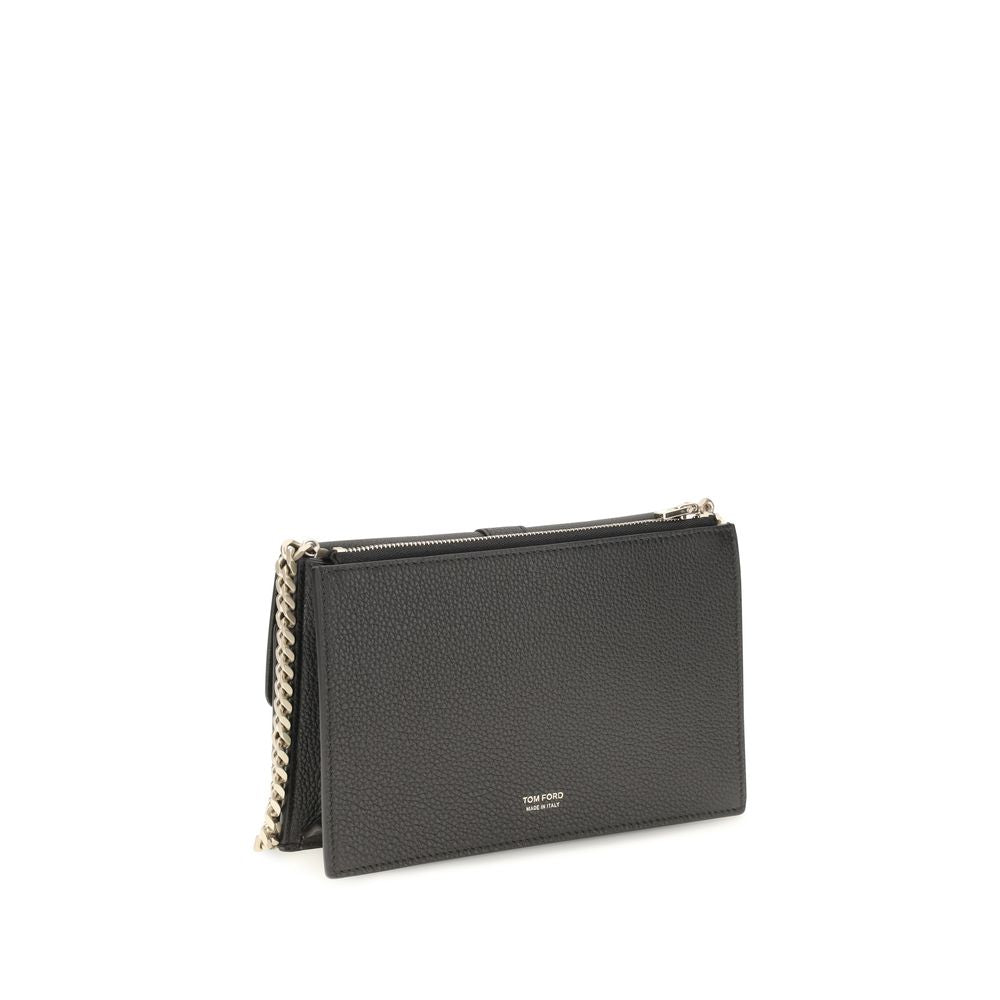 Tom Ford Black Chain Shoulder Bag schwarz