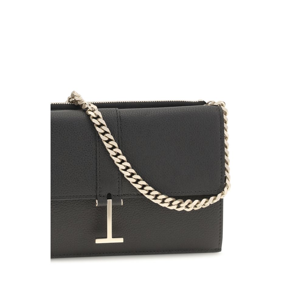 Tom Ford Black Chain Shoulder Bag schwarz