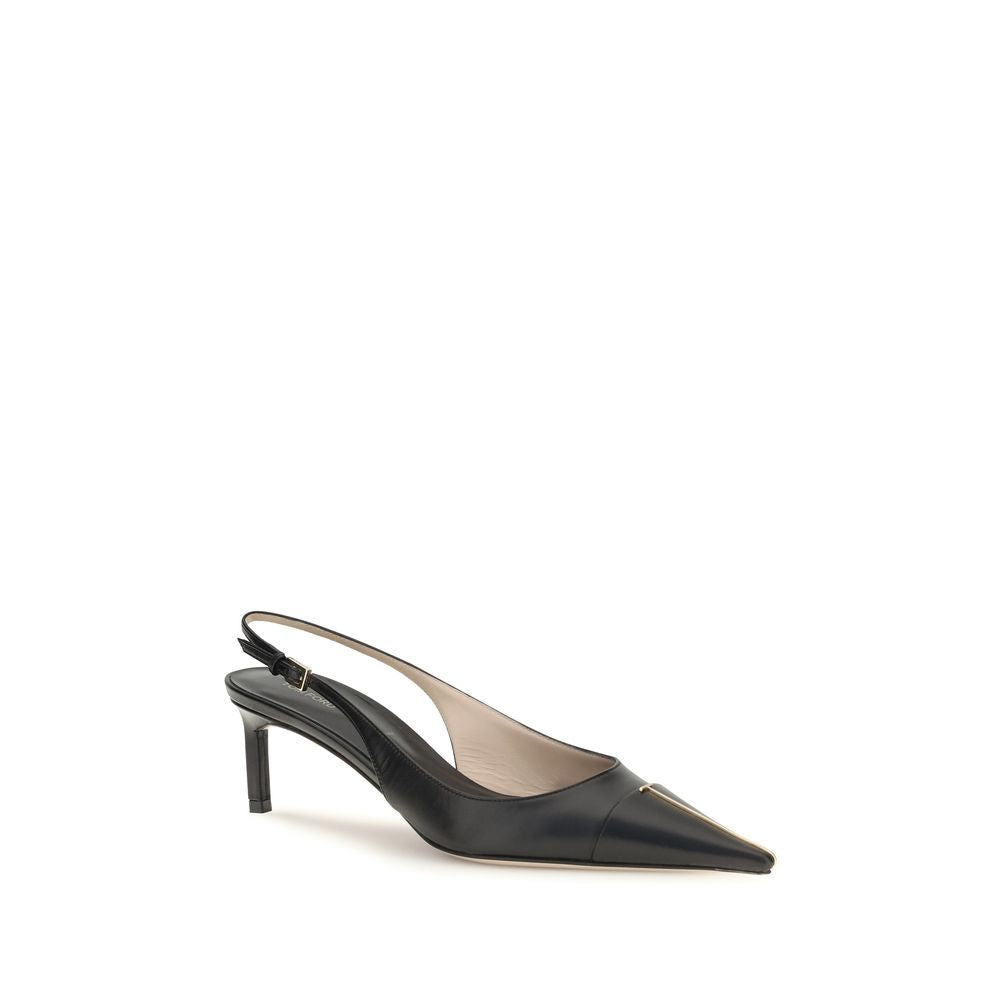 Tom Ford Black Leather Slingback Pumps schwarz
