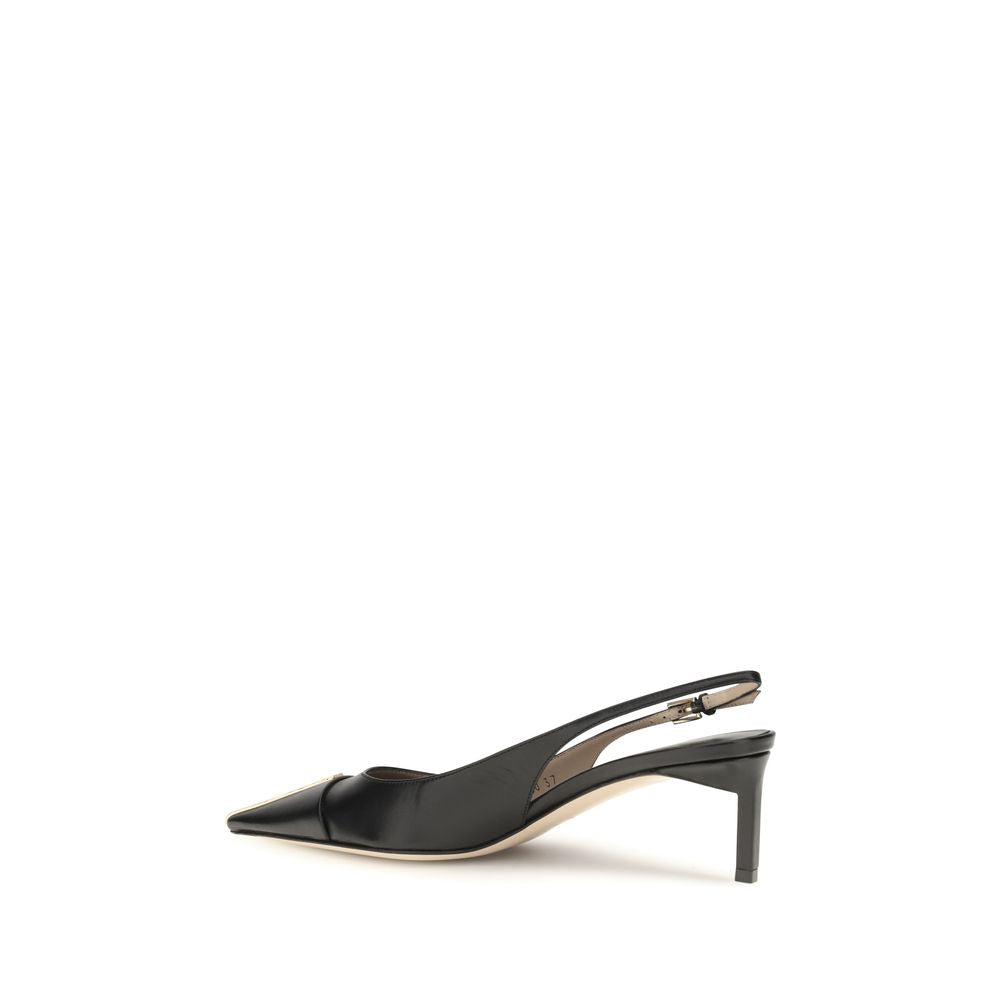 Tom Ford Black Leather Slingback Pumps schwarz