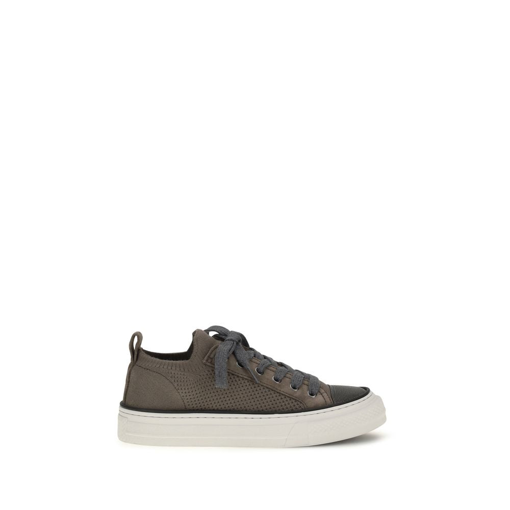 Brunello Cucinelli Brown Cotton Low Top Sneakers braun