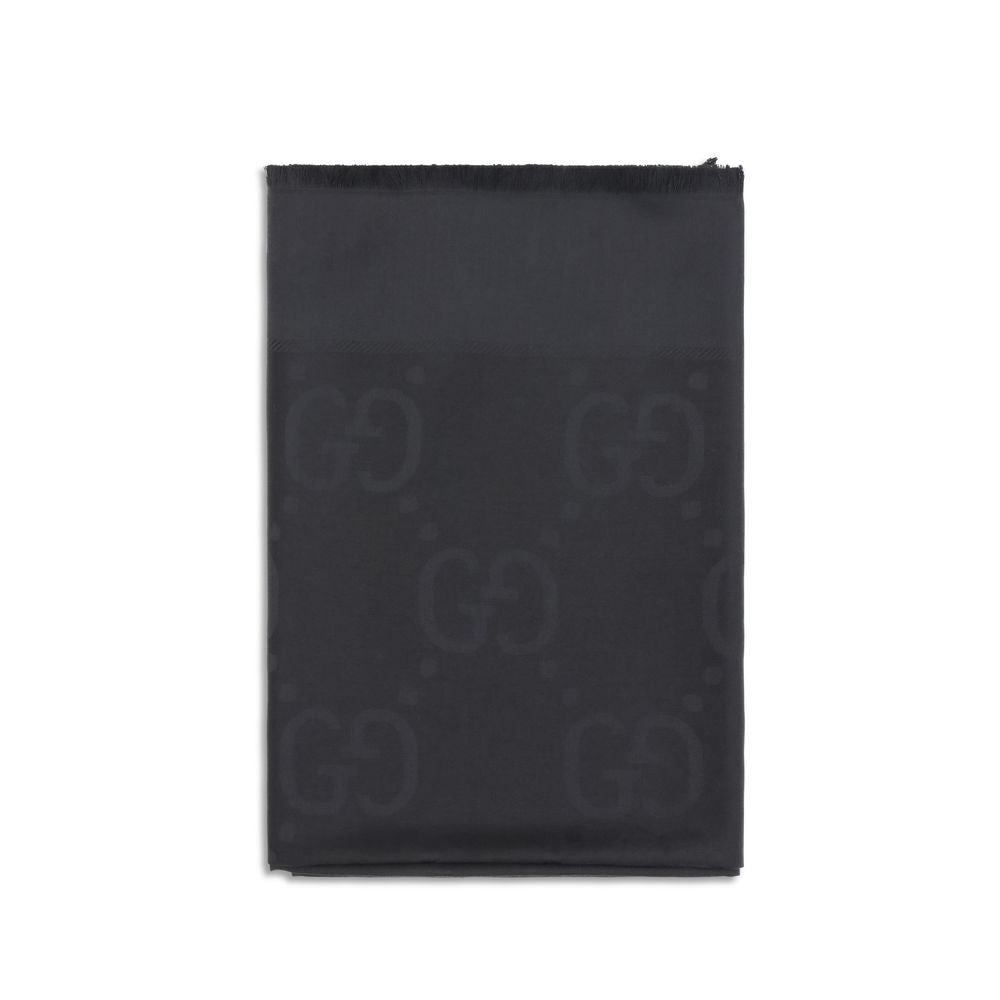 Gucci Black Wool And Silk Scarf schwarz