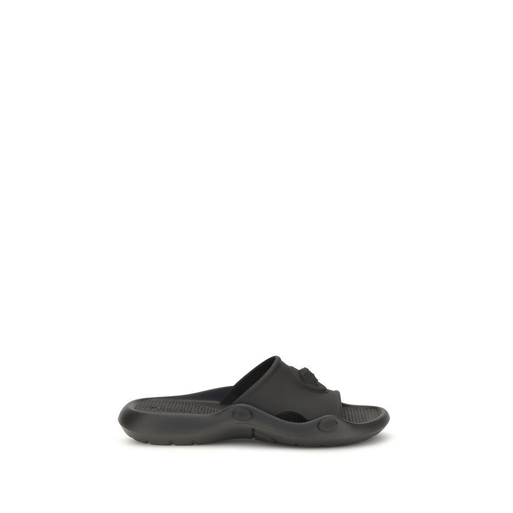 Versace Black Nettuno Rubber Slides Sandals schwarz
