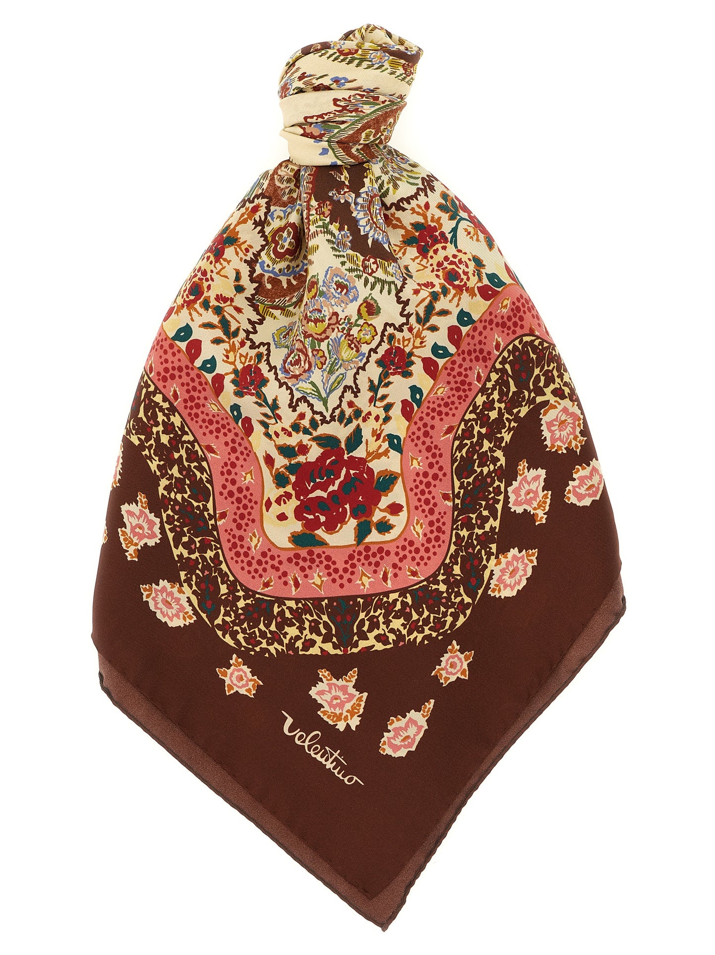 Valentino Garavani Brown 'Silk Scarf, Featuring The Captivating' Foulard braun