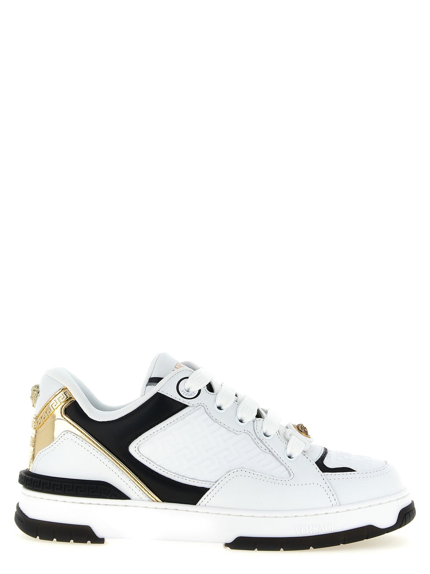 Versace Bicolor Leather Low Top Sneakers multicolor