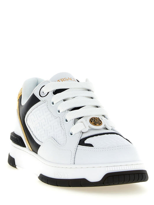 Versace Bicolor Leather Low Top Sneakers multicolor