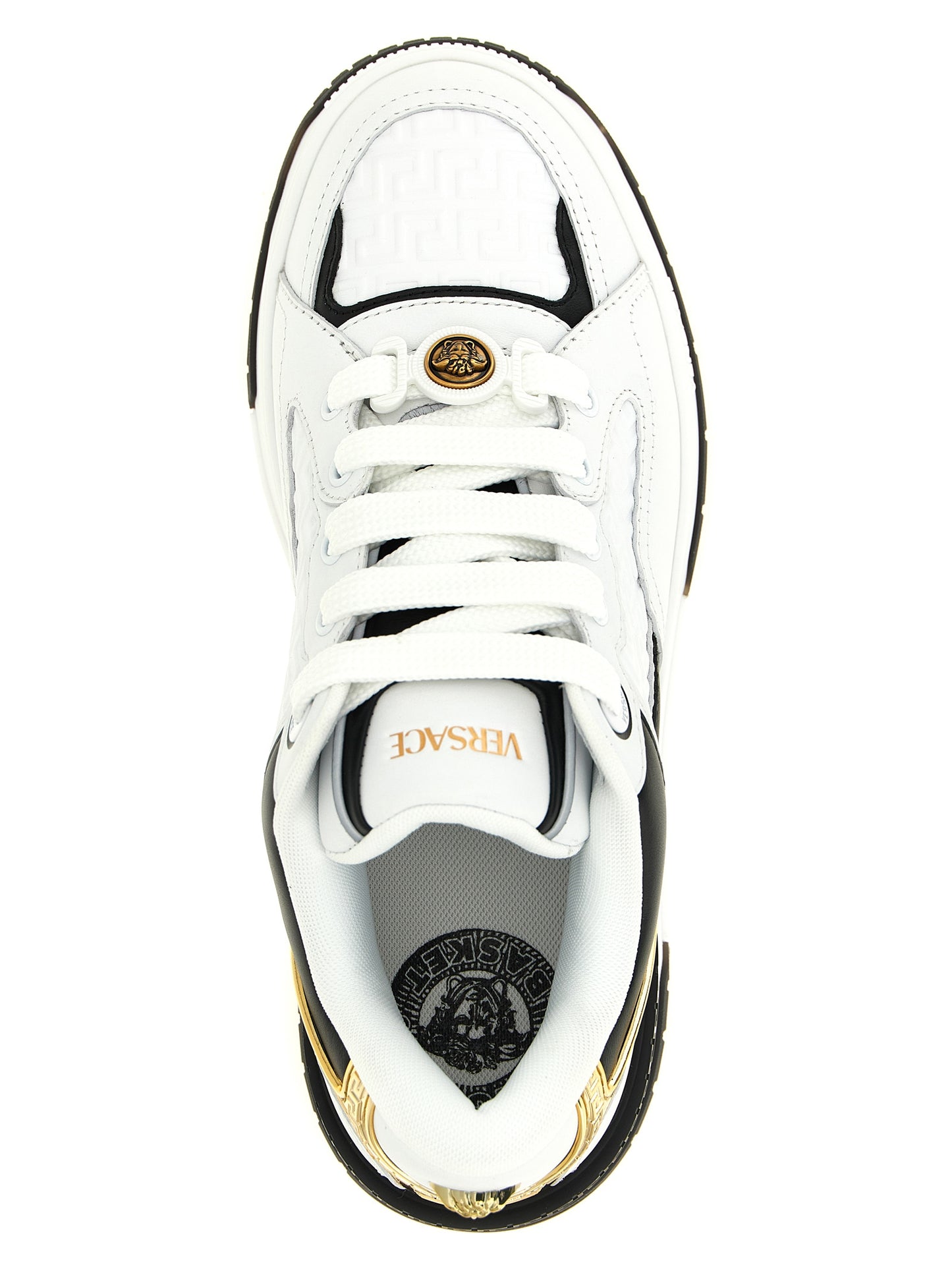 Versace Bicolor Leather Low Top Sneakers multicolor