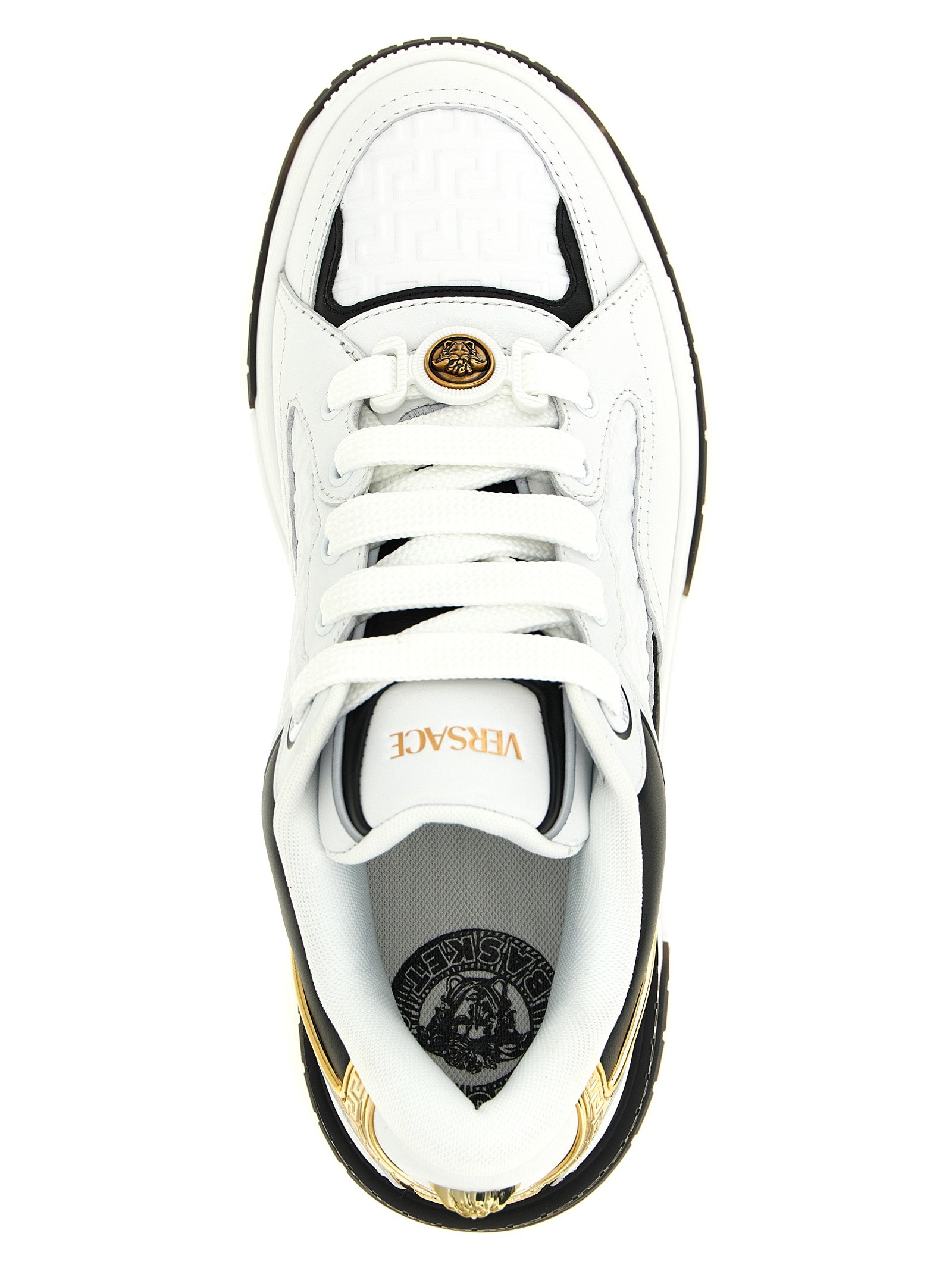 Versace Bicolor Leather Low Top Sneakers multicolor