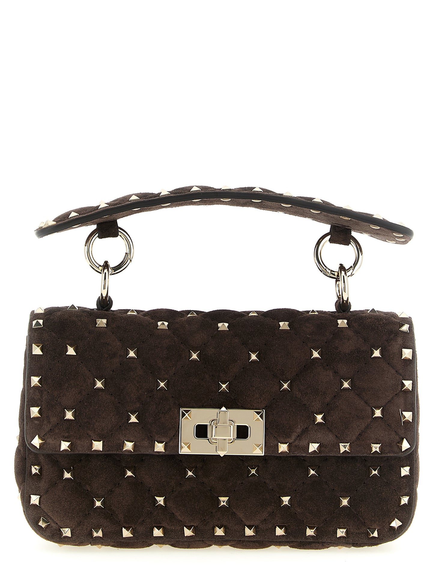 Valentino Garavani Brown 'Rockstud Spike' Small Shoulder Bag braun