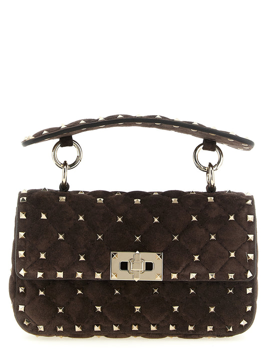 Valentino Garavani Brown 'Rockstud Spike' Small Shoulder Bag braun
