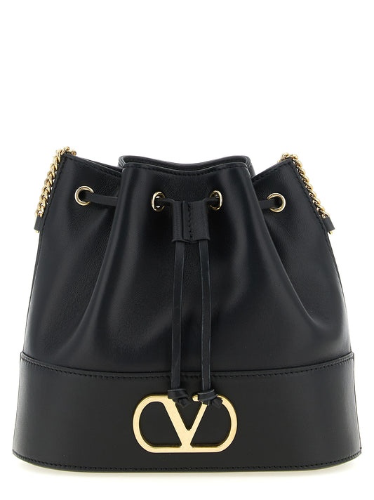 Valentino Garavani Black 'VLogo Signature' Crossbody Bag schwarz