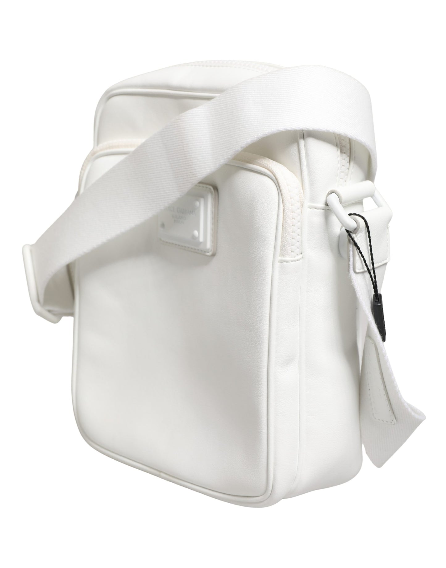 Dolce & Gabbana White Logo Plaque Crossbody Shoulder Borse Men Bag Curated Luxury Accessories by Orvyn