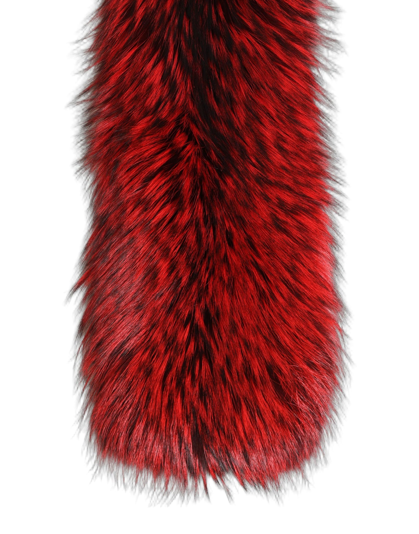 Dolce & Gabbana Red Fox Fur Neck Wrap Warmer Winter Scarf rot