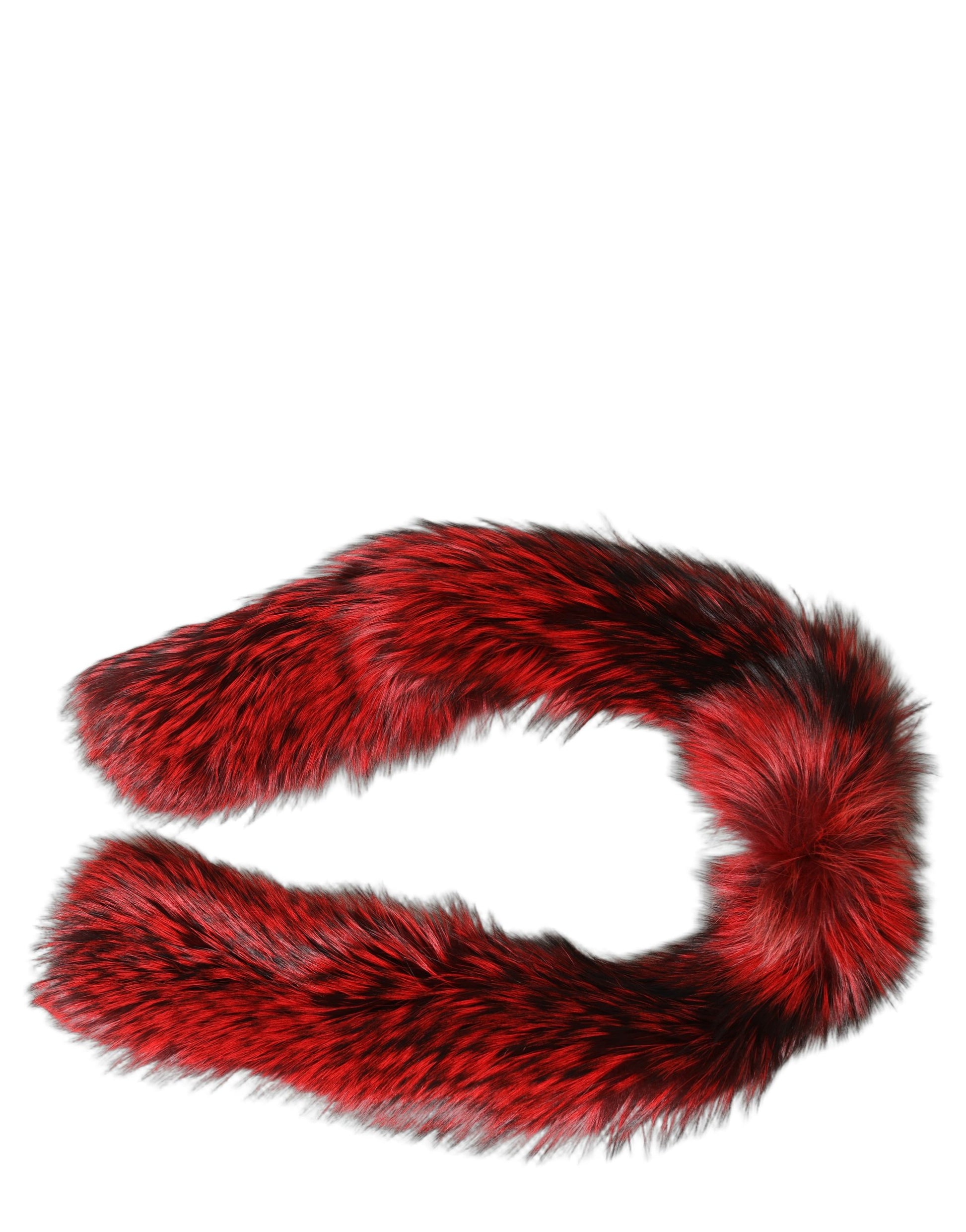 Dolce & Gabbana Red Fox Fur Neck Wrap Warmer Winter Scarf rot