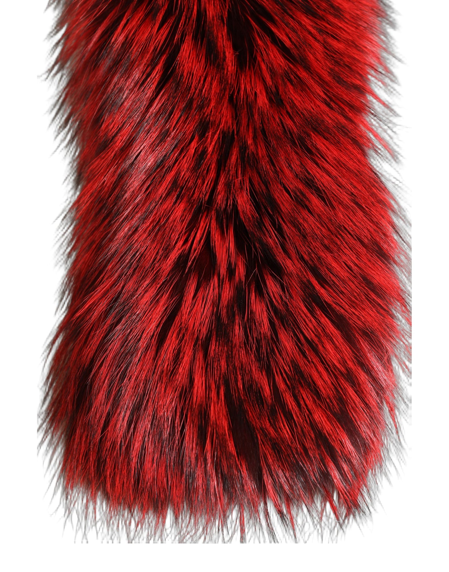 Dolce & Gabbana Red Fox Fur Neck Wrap Warmer Winter Scarf rot
