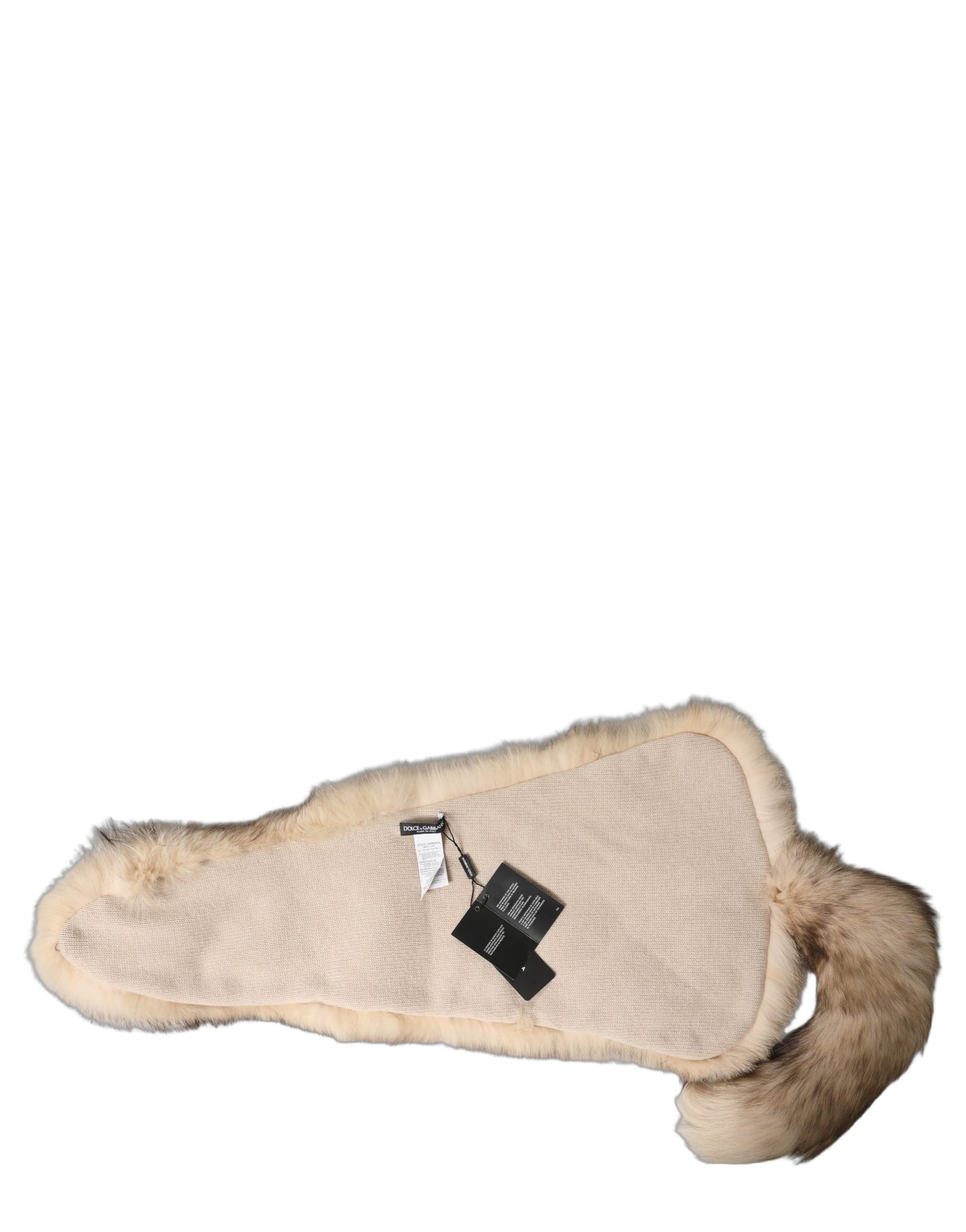 Dolce & Gabbana Brown Frost Fox Fur Neck Warmer Winter Scarf braun
