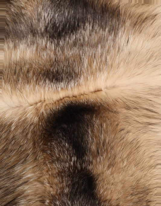 Dolce & Gabbana Brown Frost Fox Fur Neck Warmer Winter Scarf braun