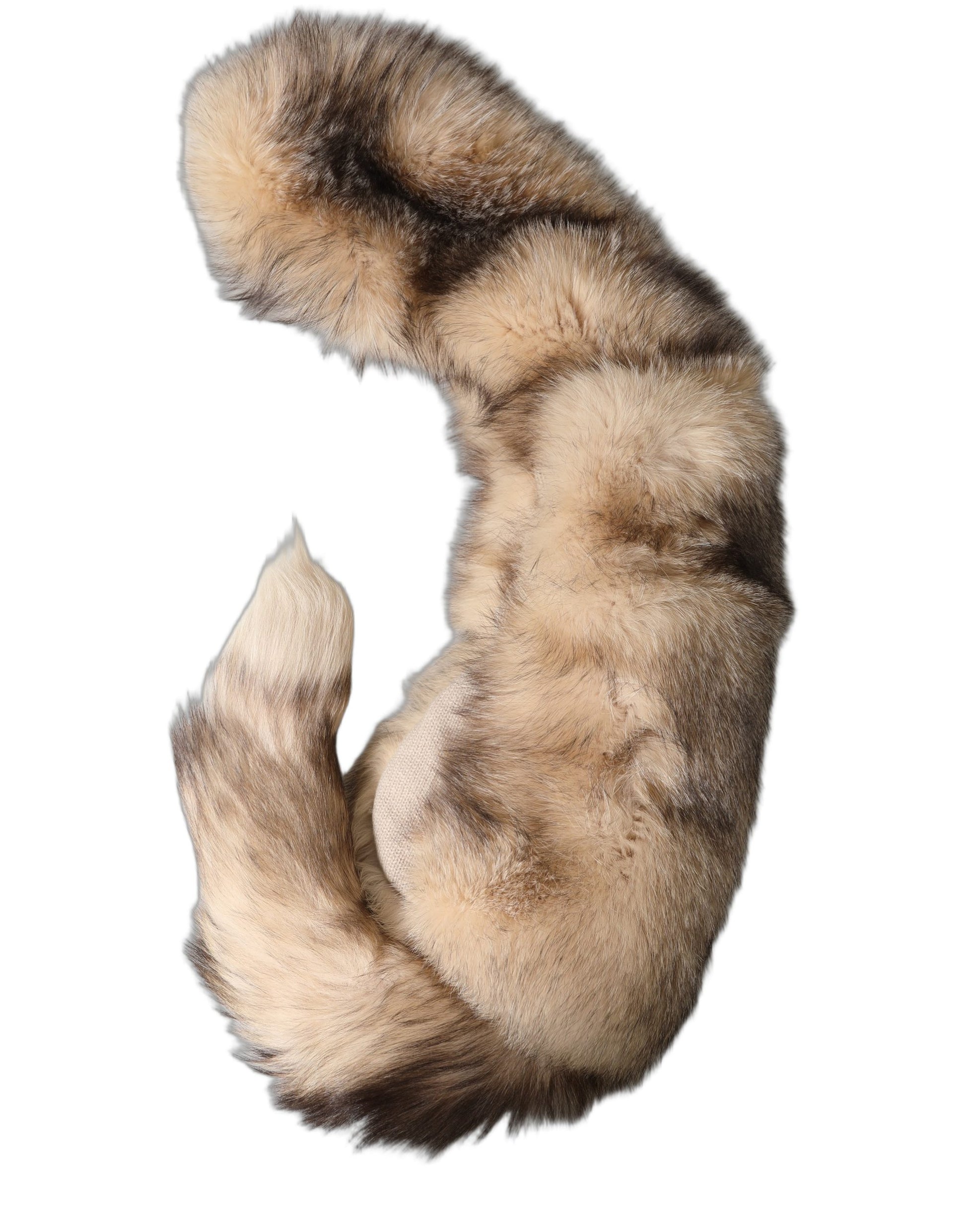 Dolce & Gabbana Brown Frost Fox Fur Neck Warmer Winter Scarf braun