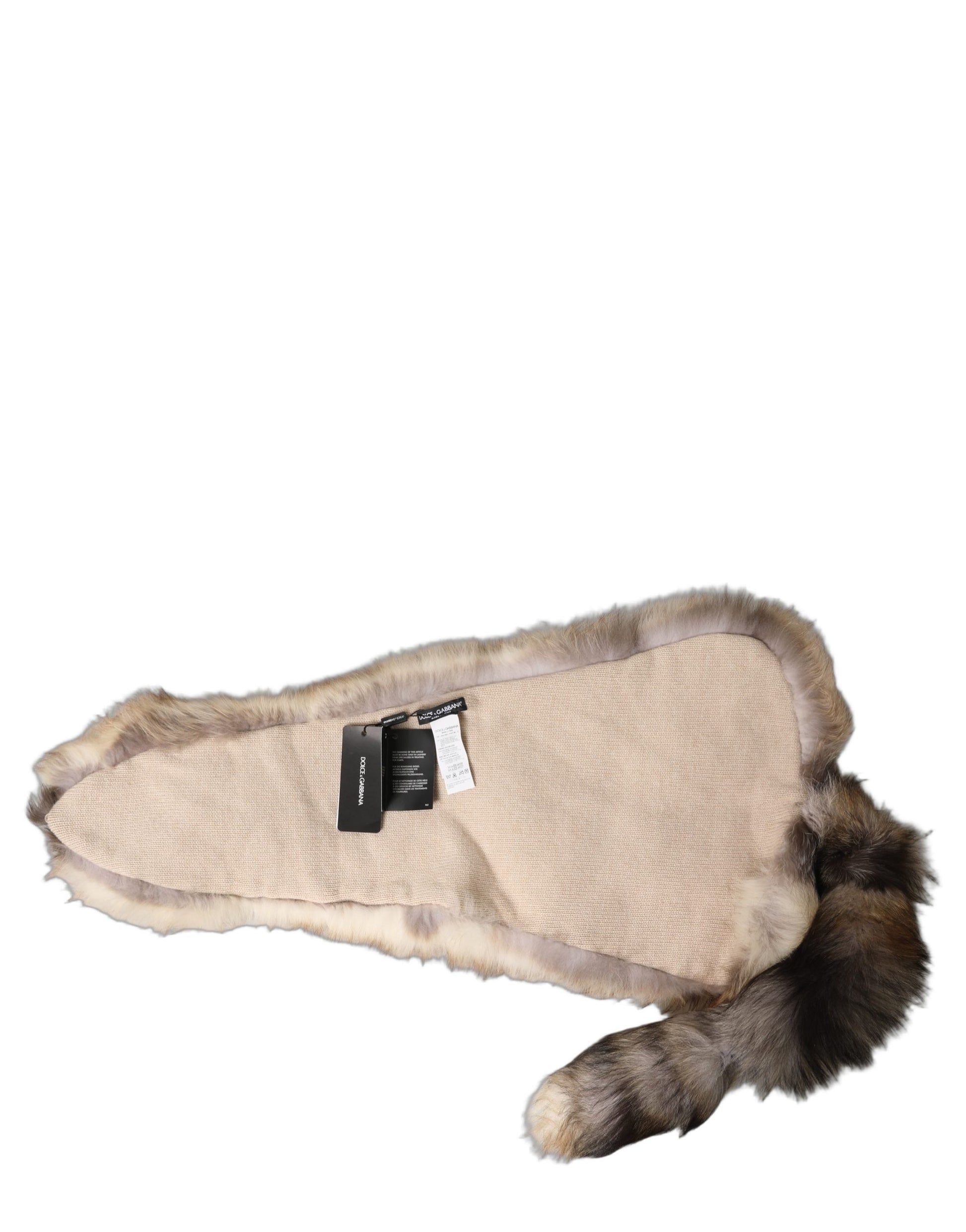 Dolce & Gabbana Brown Frost Fox Fur Neck Warmer Winter Scarf braun