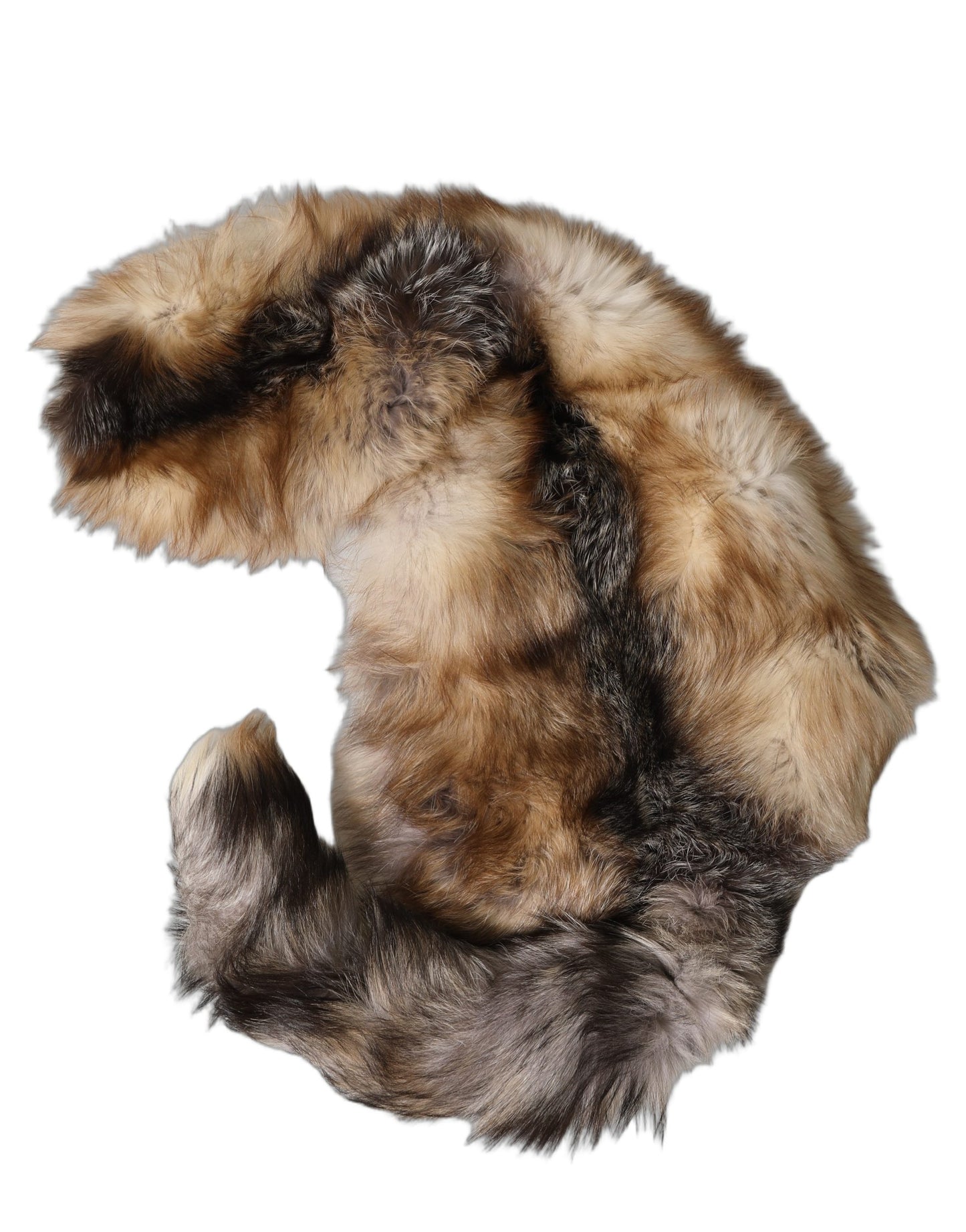 Dolce & Gabbana Brown Frost Fox Fur Neck Warmer Winter Scarf braun