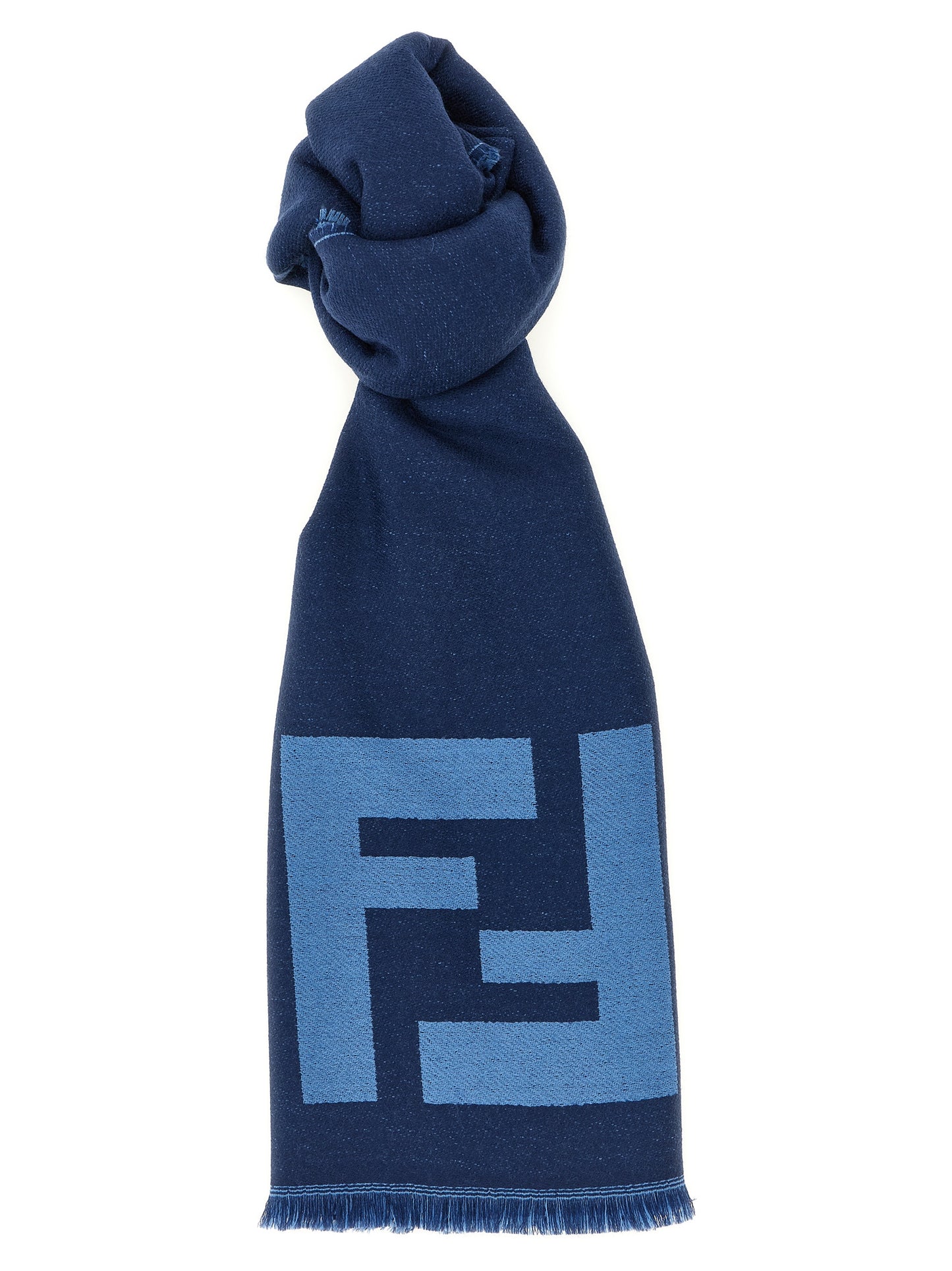 Fendi Blue Virgin Wool Scarf blau