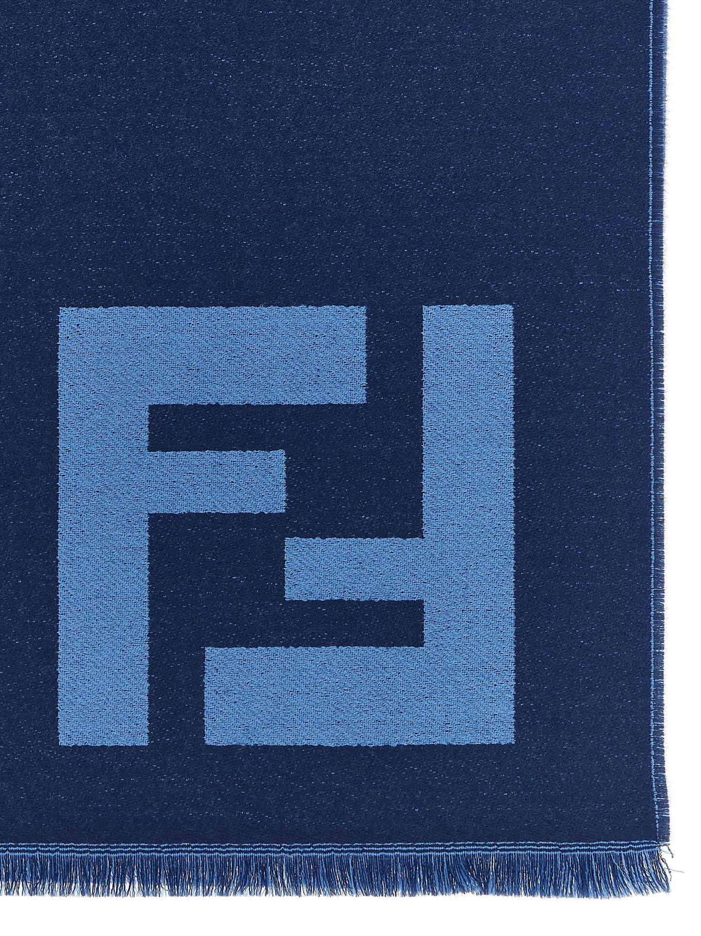 Fendi Blue Virgin Wool Scarf blau