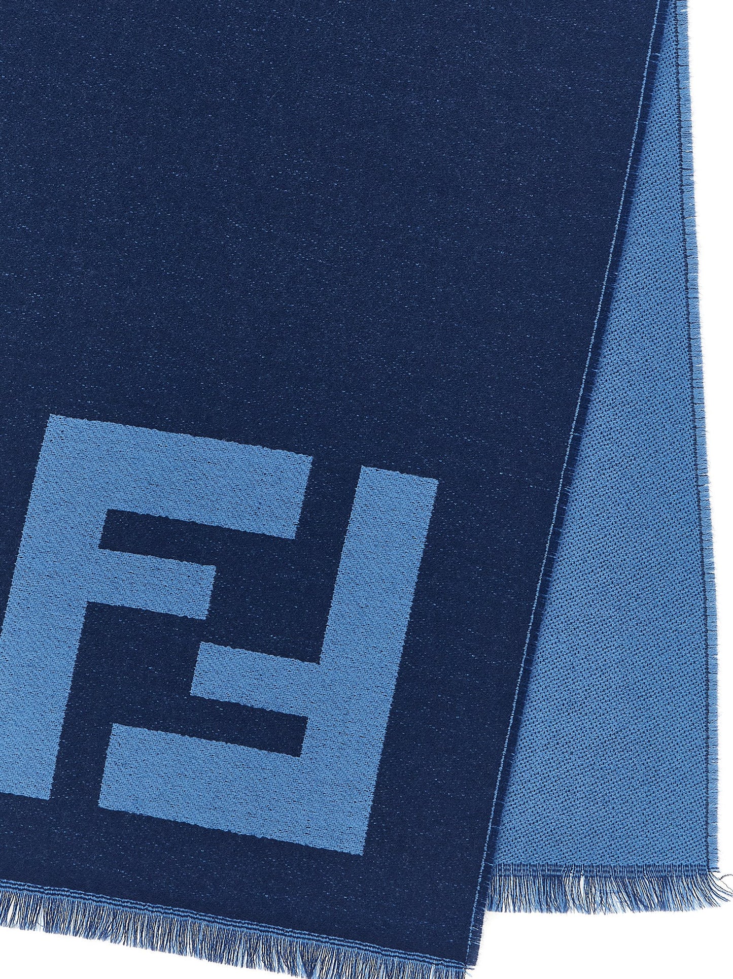 Fendi Blue Virgin Wool Scarf blau
