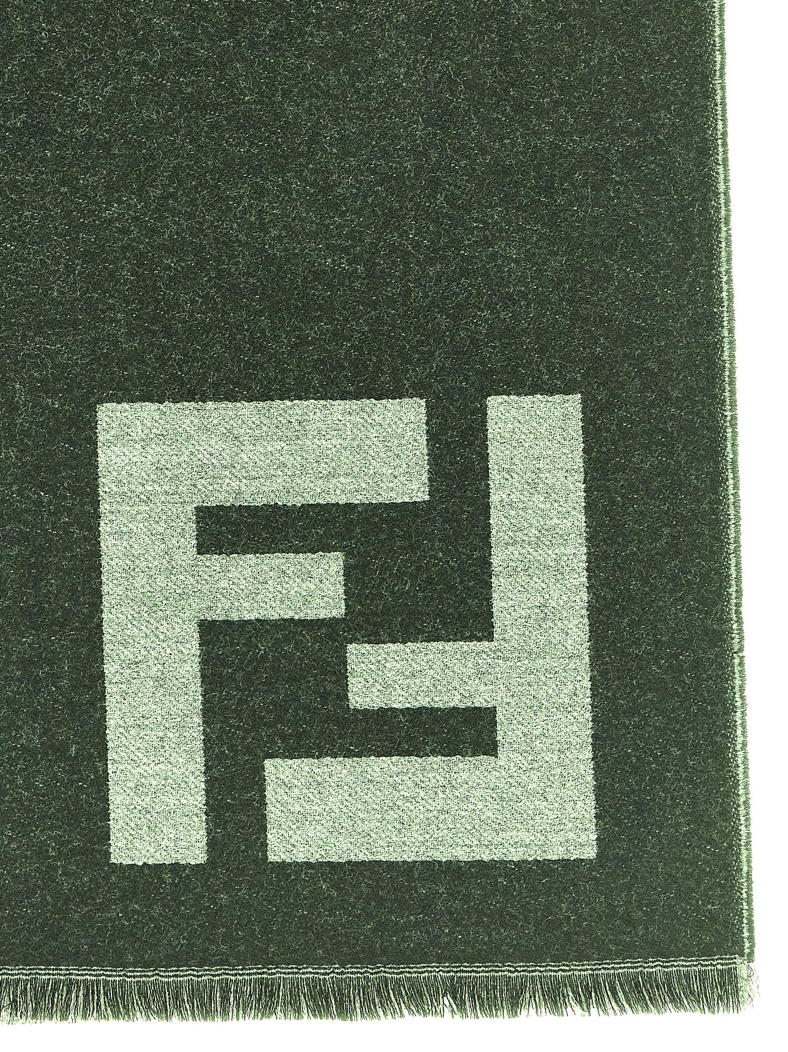Fendi Black Virgin Wool Scarf schwarz