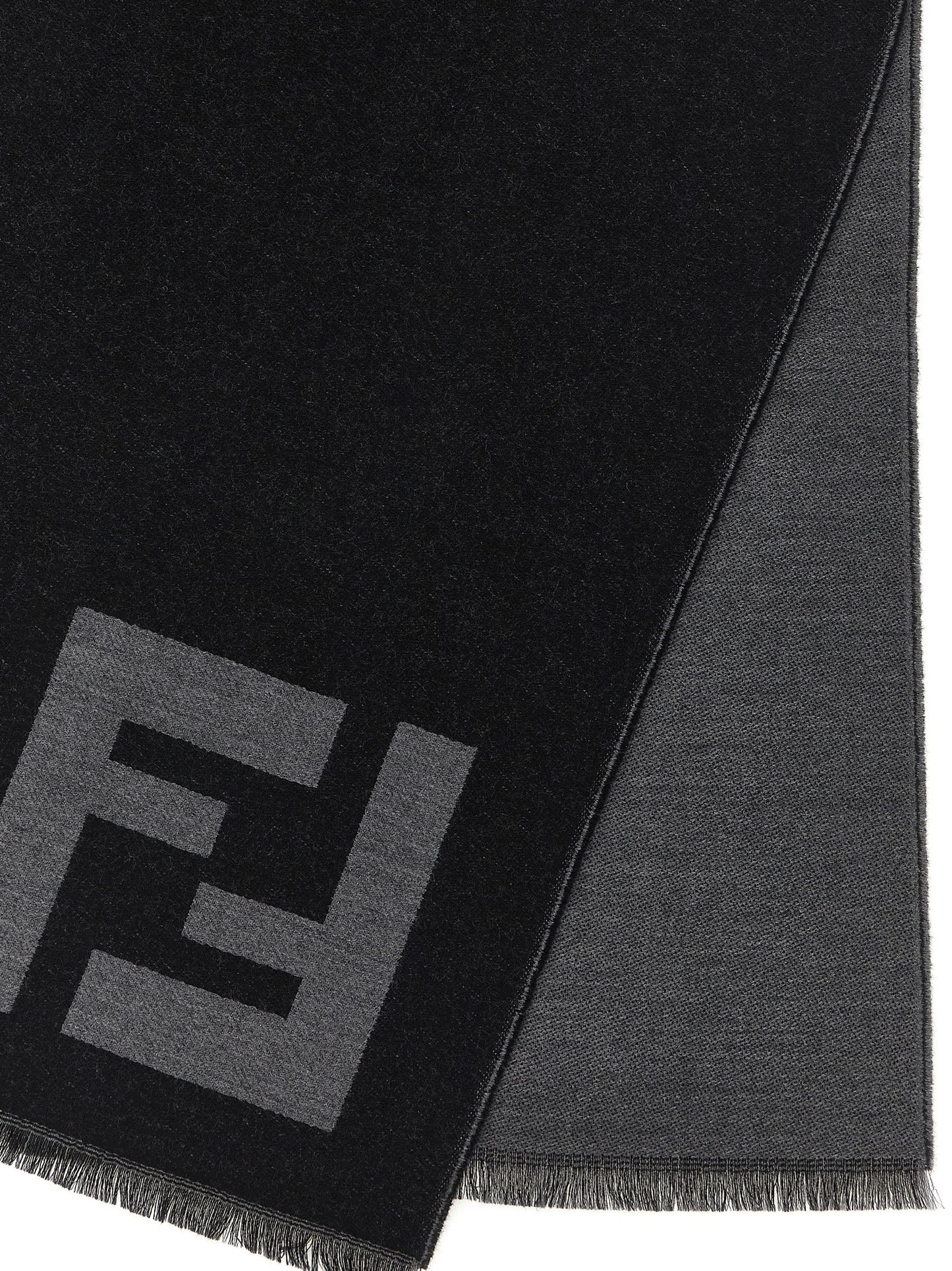 Fendi Black Virgin Wool Scarf schwarz