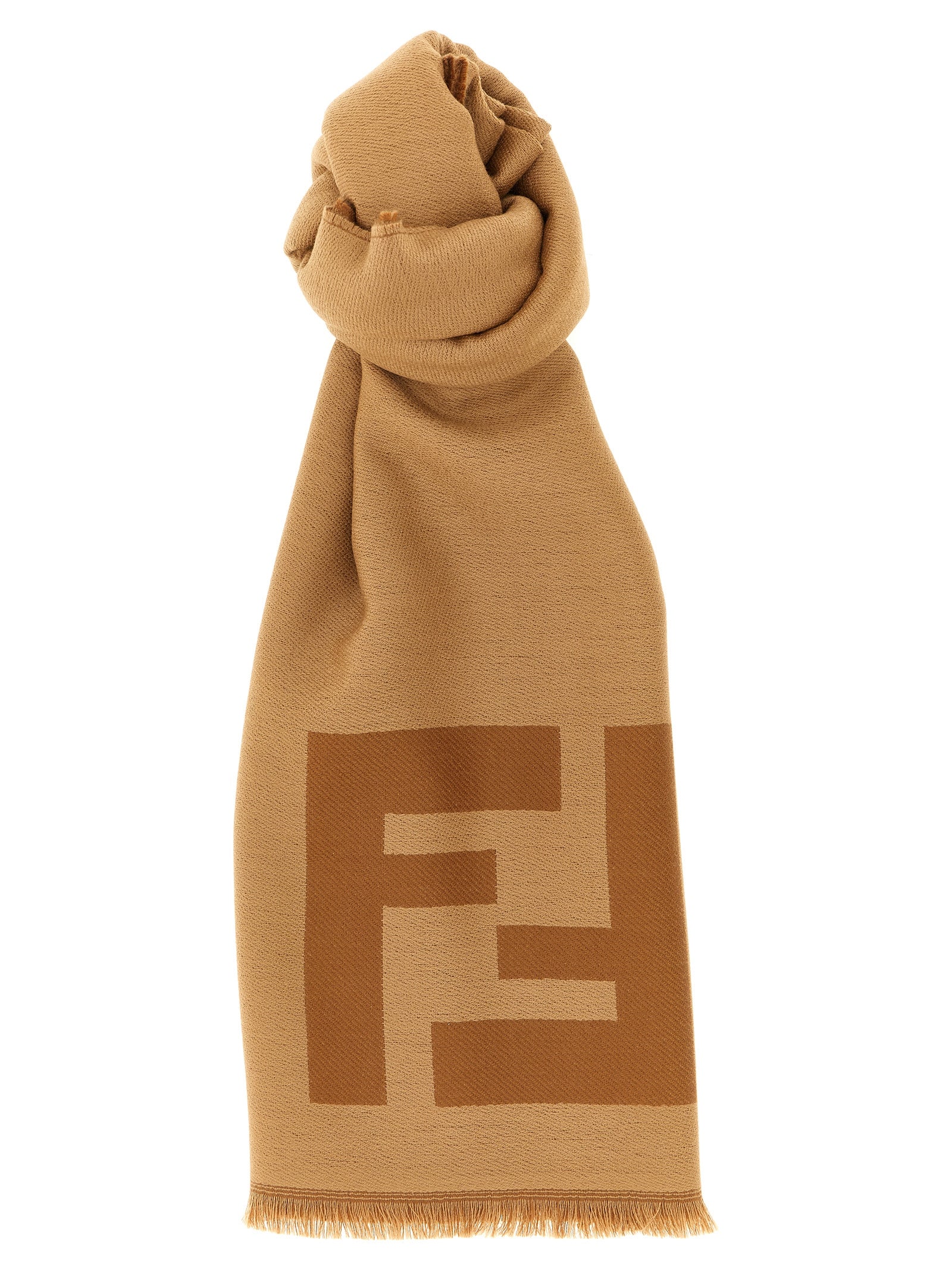 Fendi Brown Virgin Wool Foulard braun