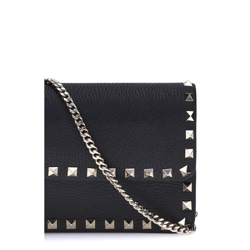 Valentino Garavani Black 'Rockstud' Wallet schwarz