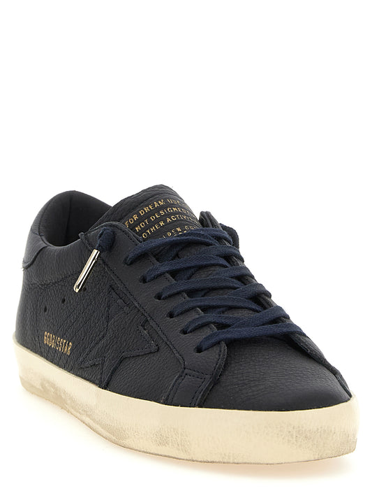 Golden Goose Blue Cowhide Low Top Sneakers