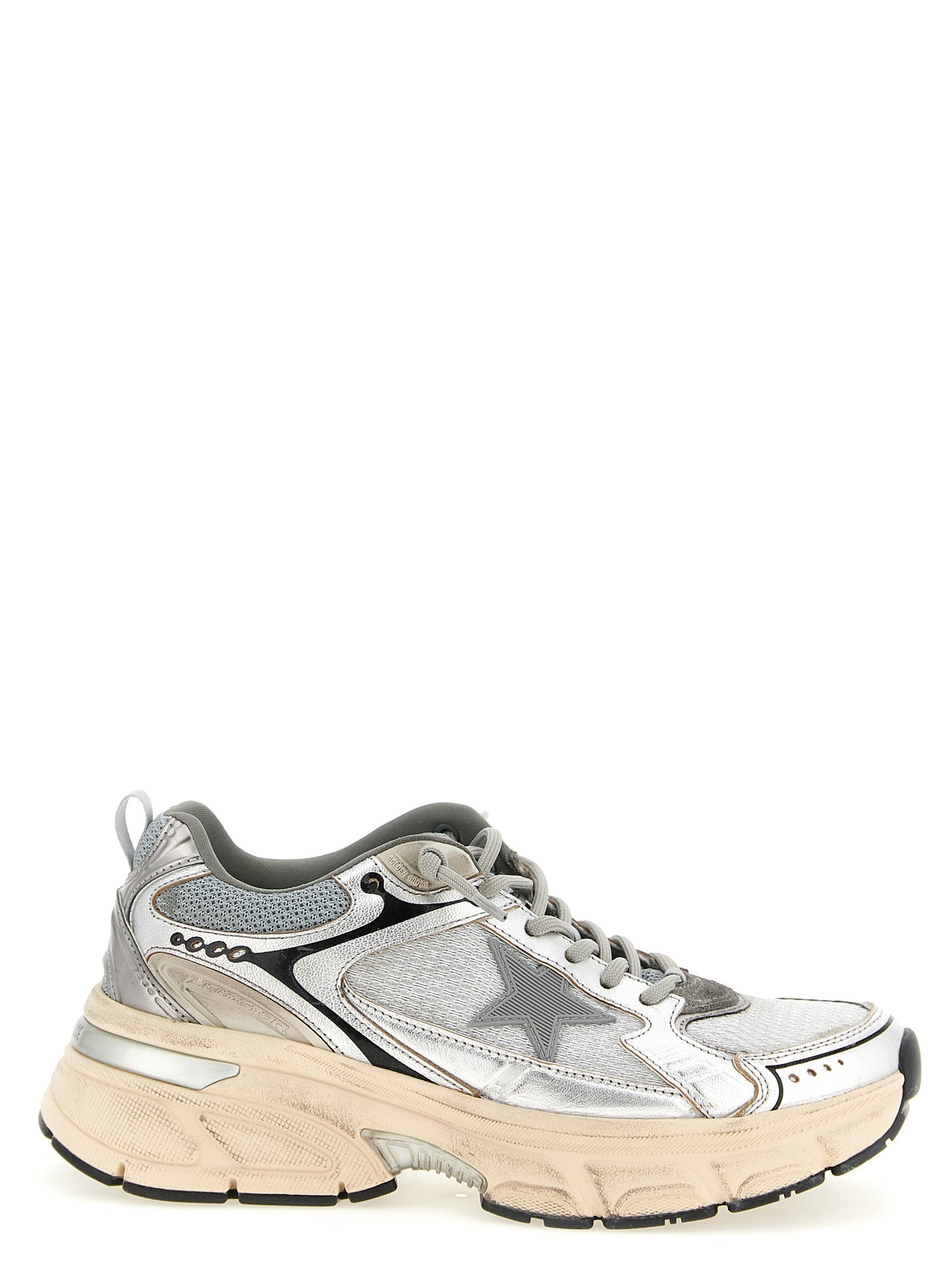 Golden Goose Silver 'Lightstar' Sneakers