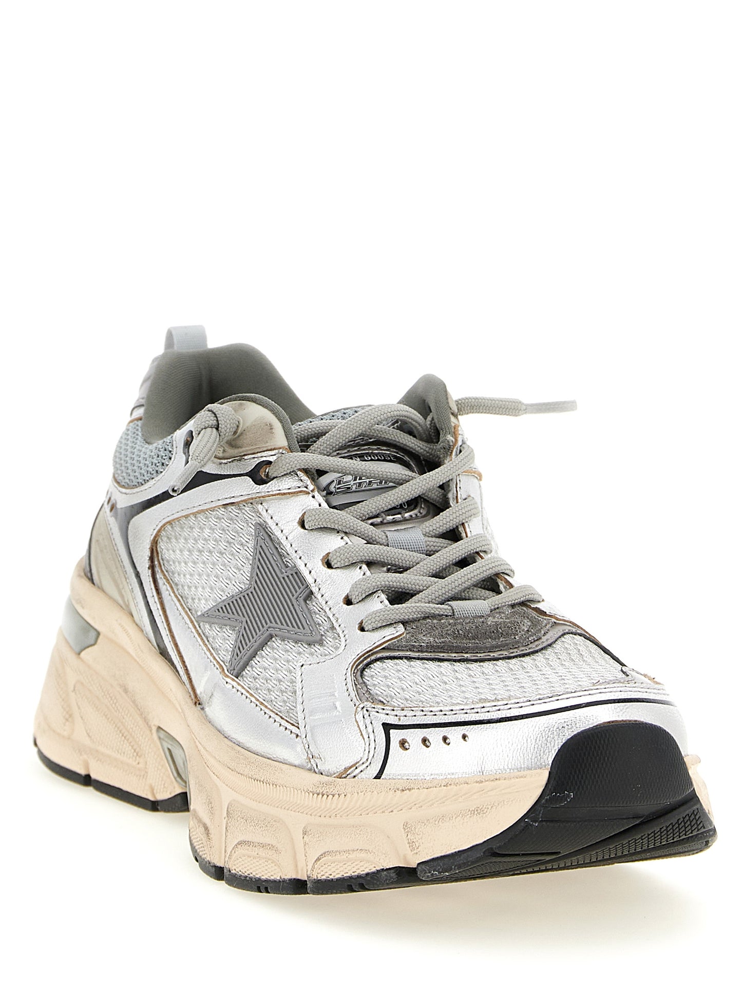 Golden Goose Silver 'Lightstar' Sneakers