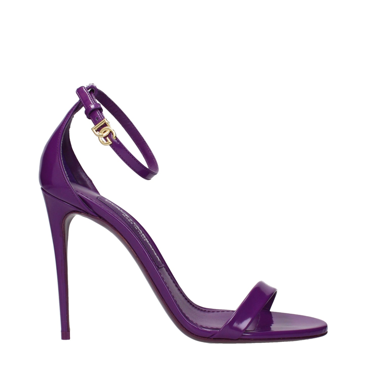 Dolce & Gabbana Purple Leather Stiletto Heel Sandals lila