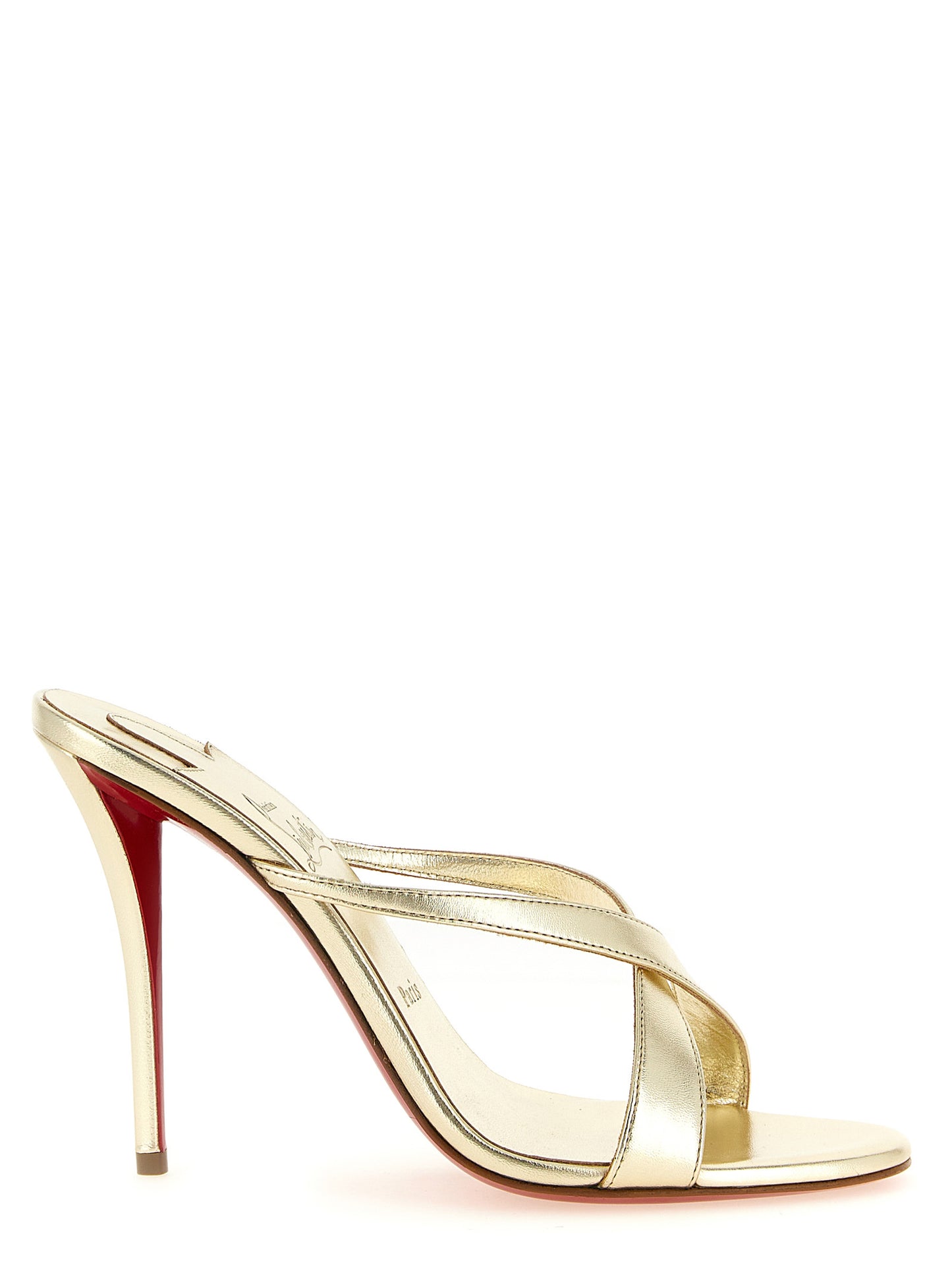 Christian Louboutin Gold 'Mulazee Cross' Sandals