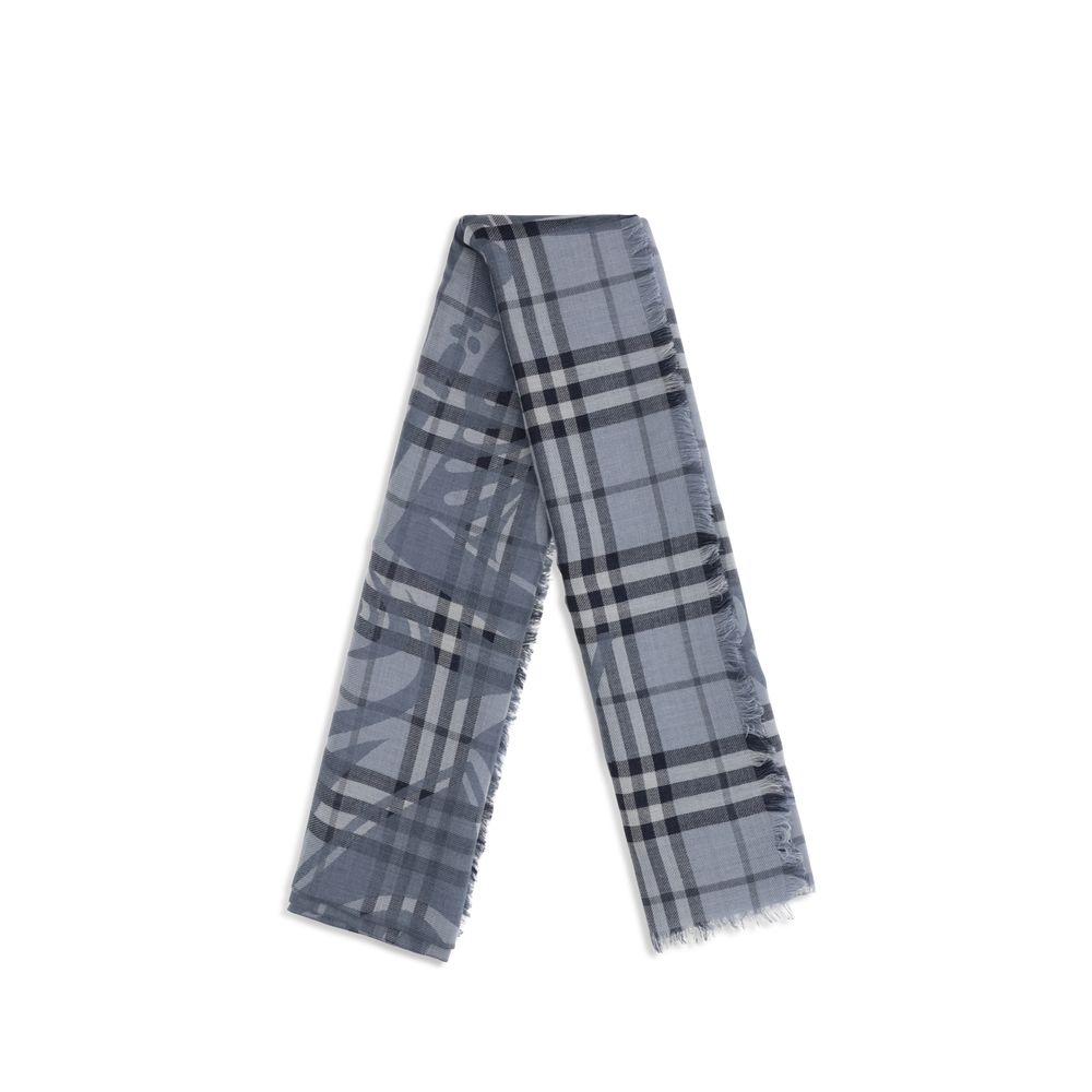 Burberry Blue Knight Check Scarf Foulard blau