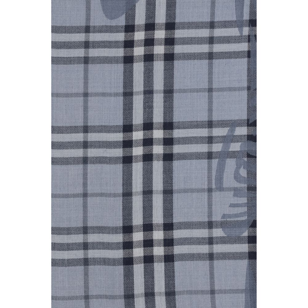 Burberry Blue Knight Check Scarf Foulard blau